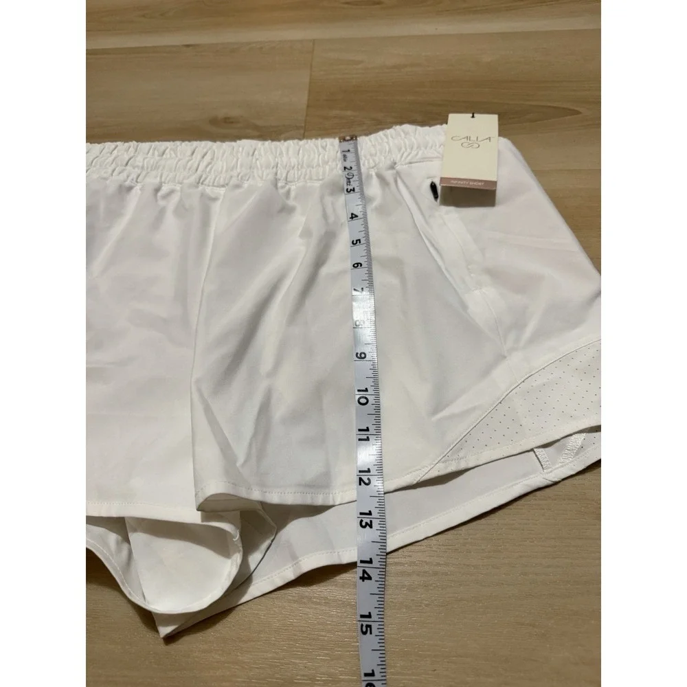 Calia Mid Rise Infinity Short Run Collection Pure White 3